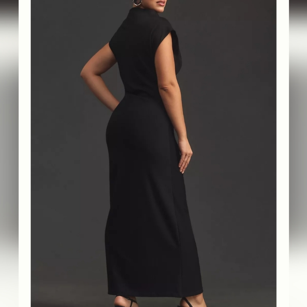 Anthropologie Black Midi Dress - Picture 2 of 3